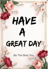 White Maximalist Have A Great Day  A4 template
