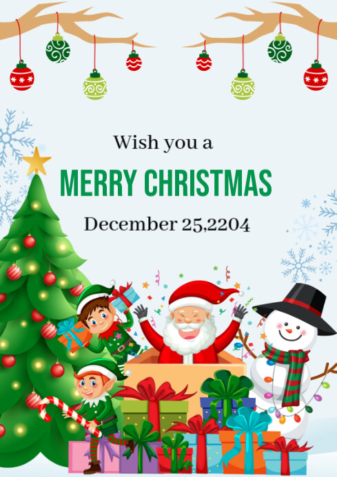 Copy of White Maximalist Have A Merry Christmas Day Cards A4 | PosterMyWall