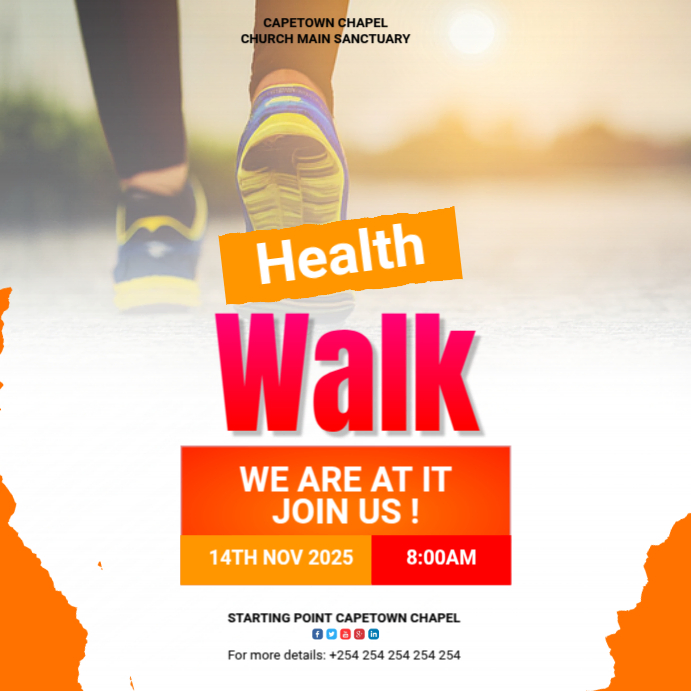 White Maximalist Health Walk Instagram Post Template | PosterMyWall