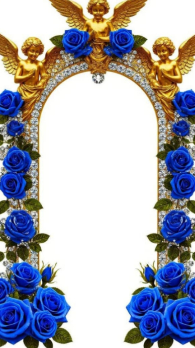 White Maximalist Heavenly Angels & Blue Roses Frame Instagram Story ...