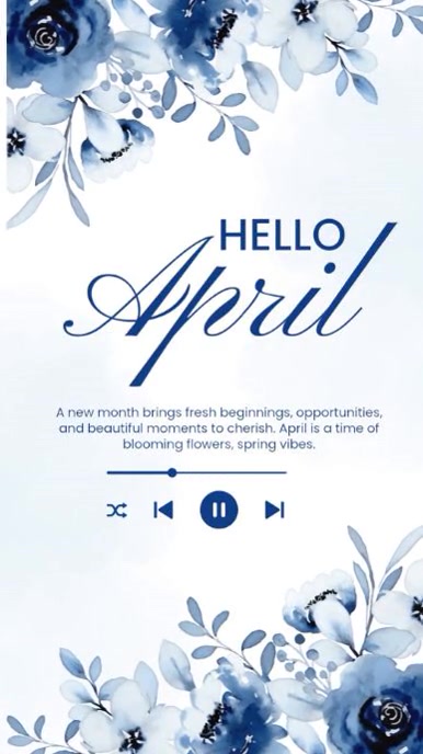 White Maximalist Hello April Instagram Reel Template | PosterMyWall