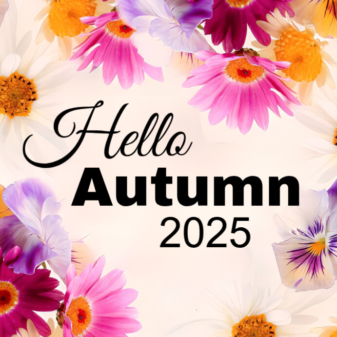 White Maximalist Hello Autumn  Instagram Post template