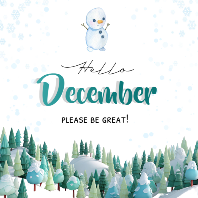 White Maximalist Hello December Instagram Post Template | PosterMyWall