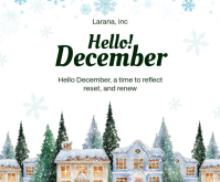 White Maximalist Hello December Welcome Winter Medium Rectangle Rectángulo Mediano template
