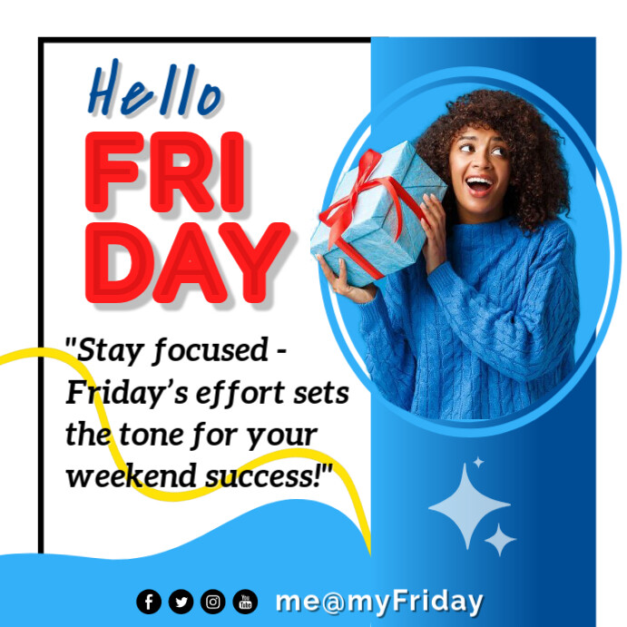 White Maximalist Hello Friday  Instagram Post template