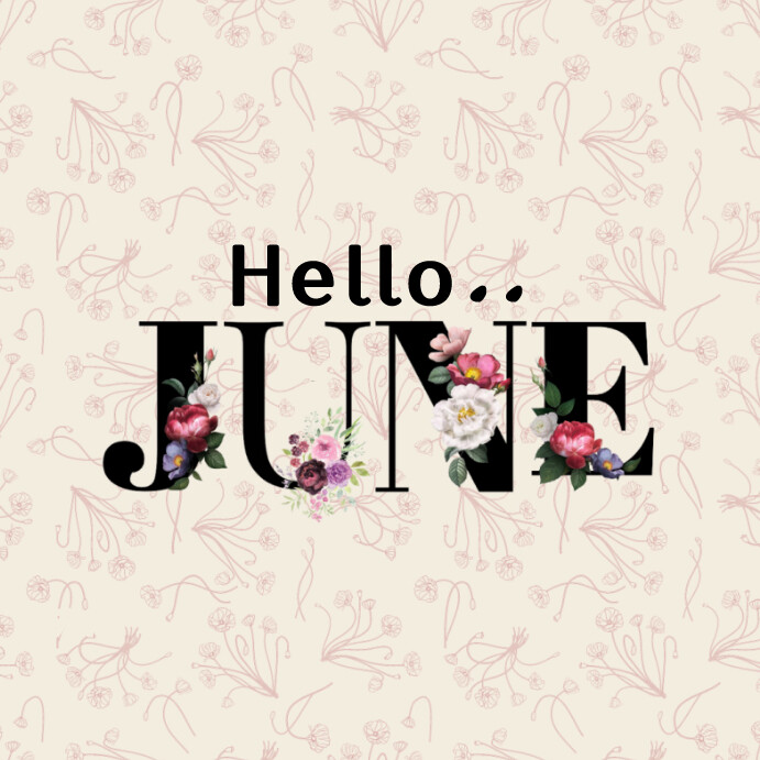 White Maximalist Hello June Instagram Post Template | PosterMyWall