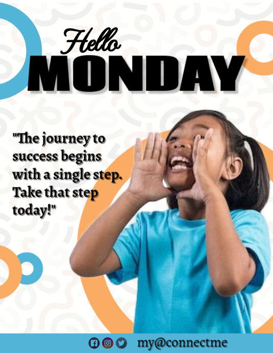 White Maximalist Hello Monday  Flyer (us Lett template