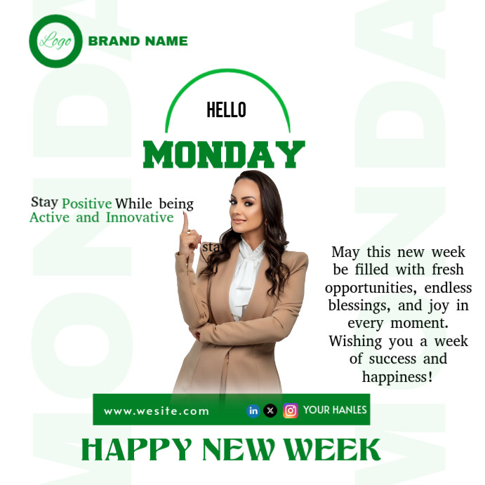 Copy of White Maximalist Hello Monday Instagram Post | PosterMyWall