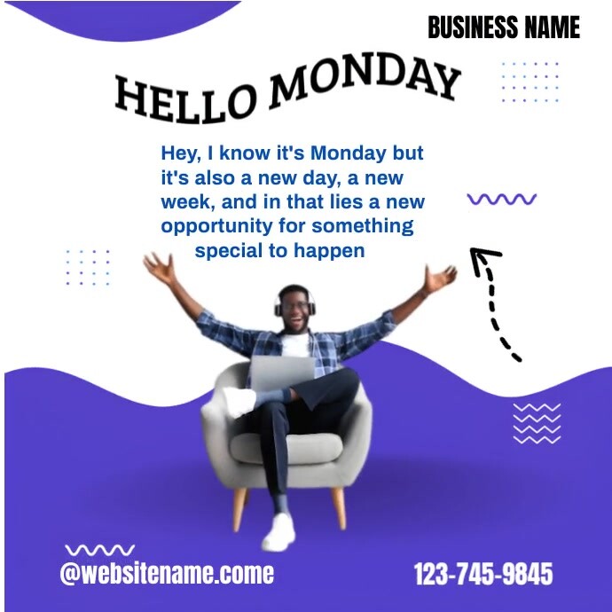Copy of White Maximalist Hello Monday Instagram Post | PosterMyWall