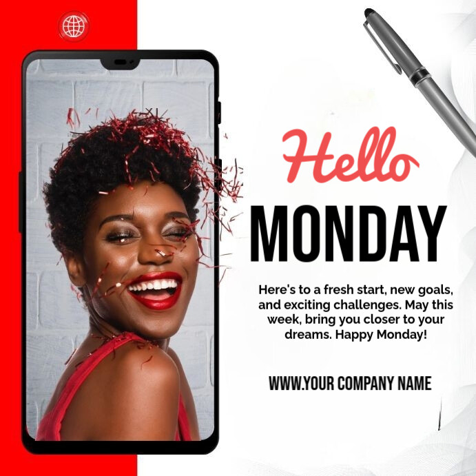Copy of White Maximalist Hello Monday Instagram Post | PosterMyWall