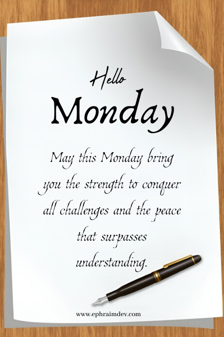 White Maximalist Hello Monday  Poster template
