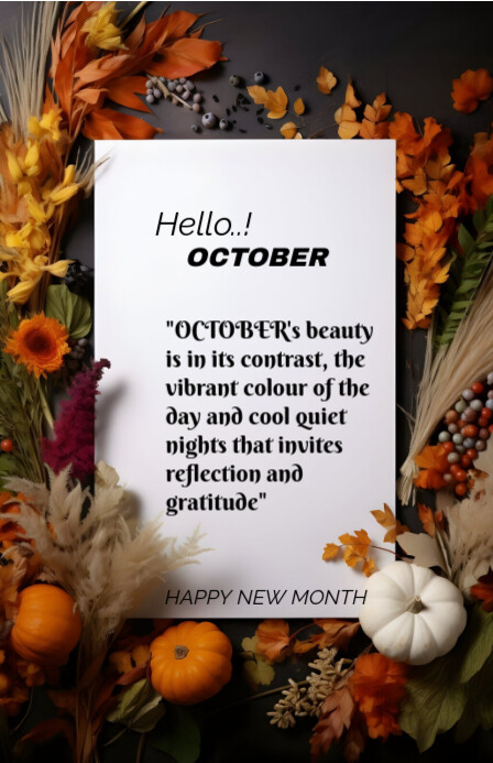 White Maximalist Hello October  Tabloid template