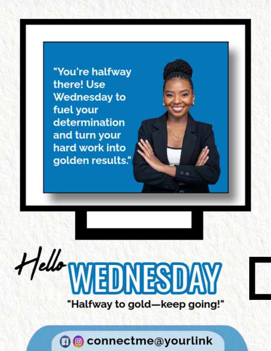 White Maximalist Hello Wednesday Halfway To G Flyer (US Letter) template
