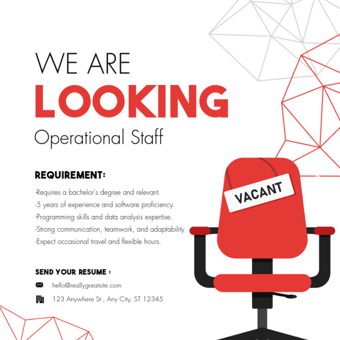 White Maximalist Hiring Flyers Instagram Post template