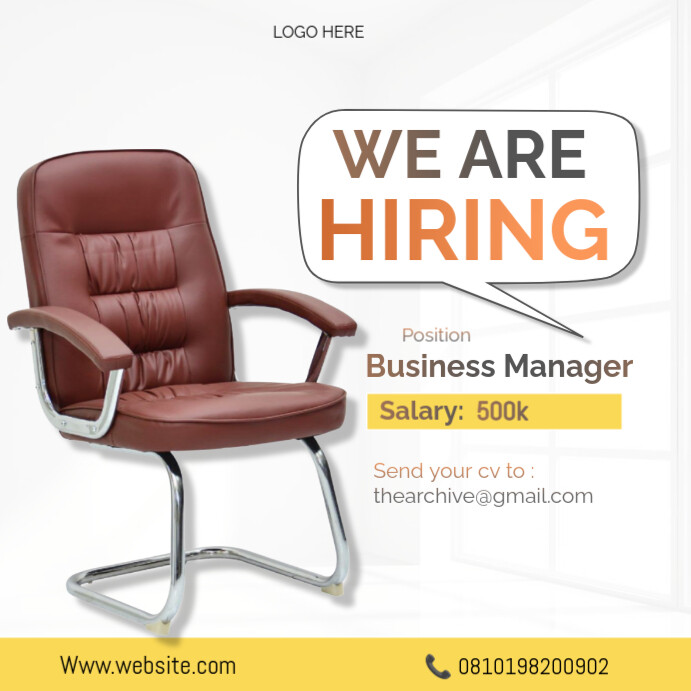 White Maximalist Hiring Instagram Post template