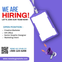 White Maximalist Hiring Square (1:1) template