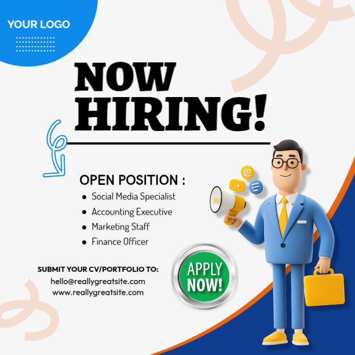 White Maximalist Hiring Square (1:1) 方形(1:1) template