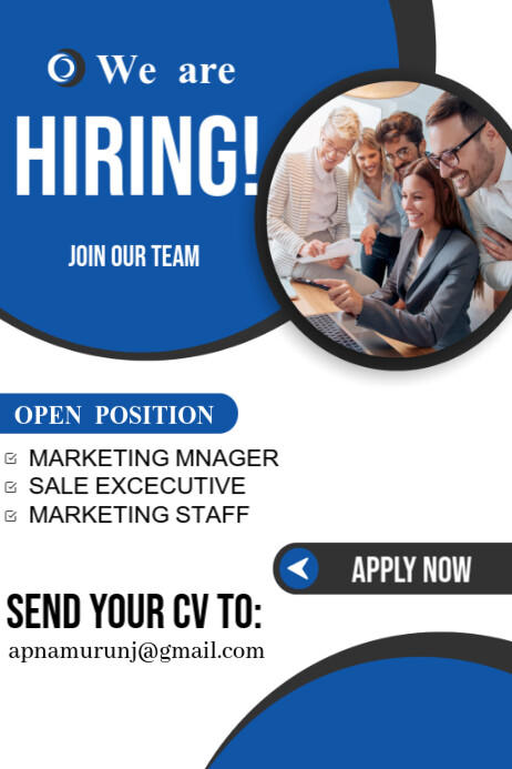 White Maximalist Hiring Template Flyers And Posters  Poster