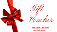 White Maximalist Holiday Gift Voucher  Business Card Besigheidskaart template