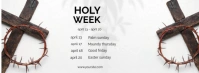 White Maximalist Holy Week Event Schedule  Facebook Cover Photo template