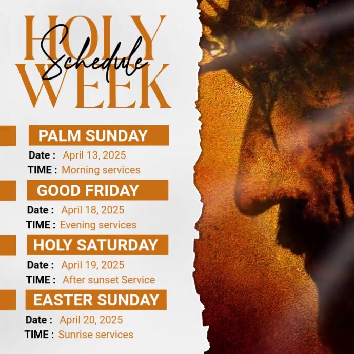 White Maximalist Holy Week Schedule Instagram Post Template | PosterMyWall