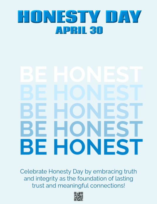 White Maximalist Honesty Day Flyer (us Letter) template
