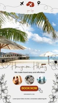 White Maximalist Honeymoon Holiday  Instagram Story template