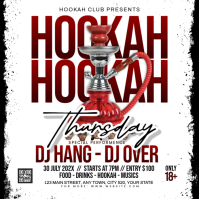 White Maximalist Hookah Event Instagram Post template