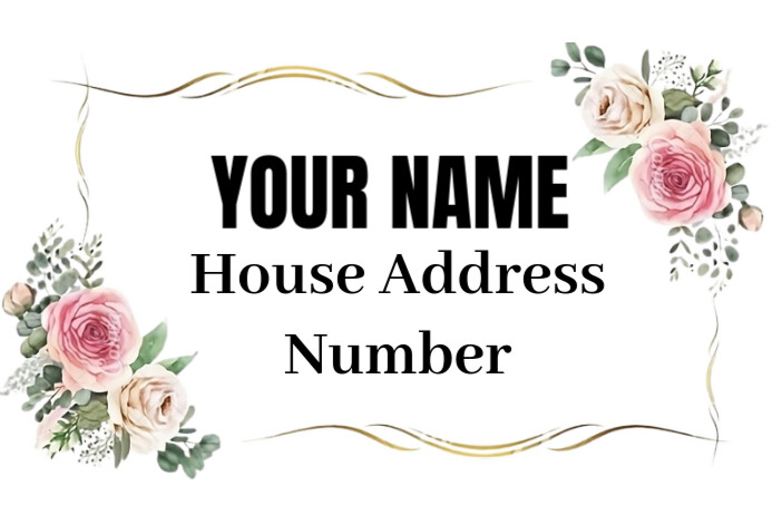 Basic House Labels White Maximalist House Address Label Template | PosterMyWall