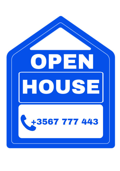 White Maximalist House Open Sign  A4 template