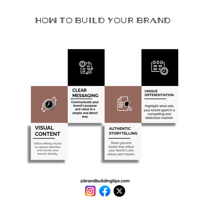 White Maximalist How To Build Your Brand Instagram Post template