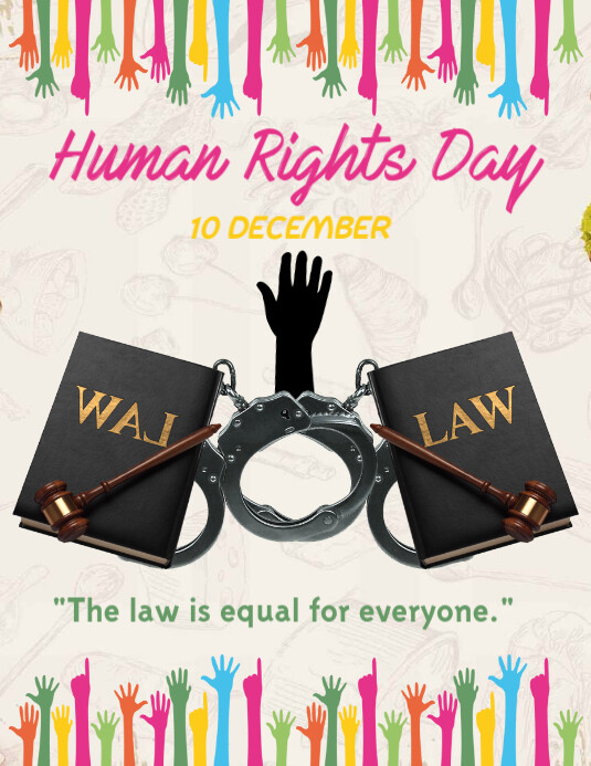 White Maximalist Human Rights Day Flyer (us Letter) Template | PosterMyWall