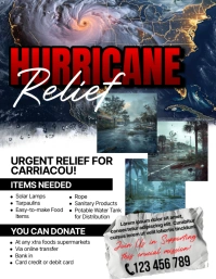 White Maximalist Hurricane Relief Flyer (us L template