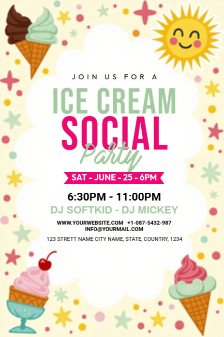 White Maximalist Ice Cream Social Template Pinterest Graphic Ihluzo le-Pinterest