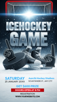 White Maximalist Icehockey Game Instagram Story template