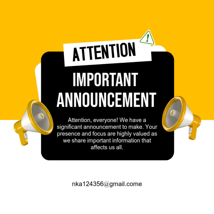 White Maximalist Important Announcement Instagram Post Template ...