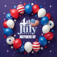 White Maximalist Independence Day, Instagram Post template