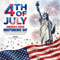 White Maximalist Independence Day Celebration Instagram Post Video template