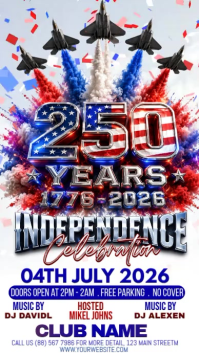 White Maximalist Independence Day Celebration Instagram Story Video template