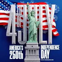 White Maximalist Independence Day Celebration Square Video template