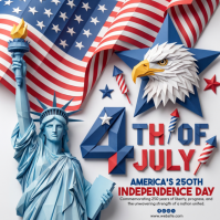 White Maximalist Independence Day Celebration Instagram Post template