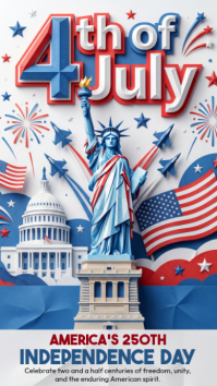 White Maximalist Independence Day Celebration Instagram Story template