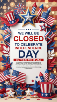 White Maximalist Independence Day Closure Instagram Story template