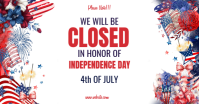 White Maximalist Independence Day Closure Notice Facebook Shared Image template