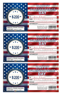 Hvid Independence Day Gift Voucher Tabloid Template