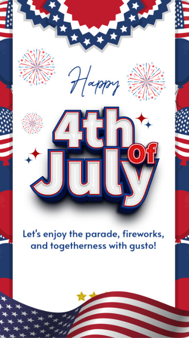 White Maximalist Independence Day  Instagram Story template