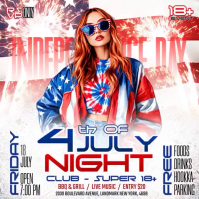 White Maximalist Independence Day Party Square Video template