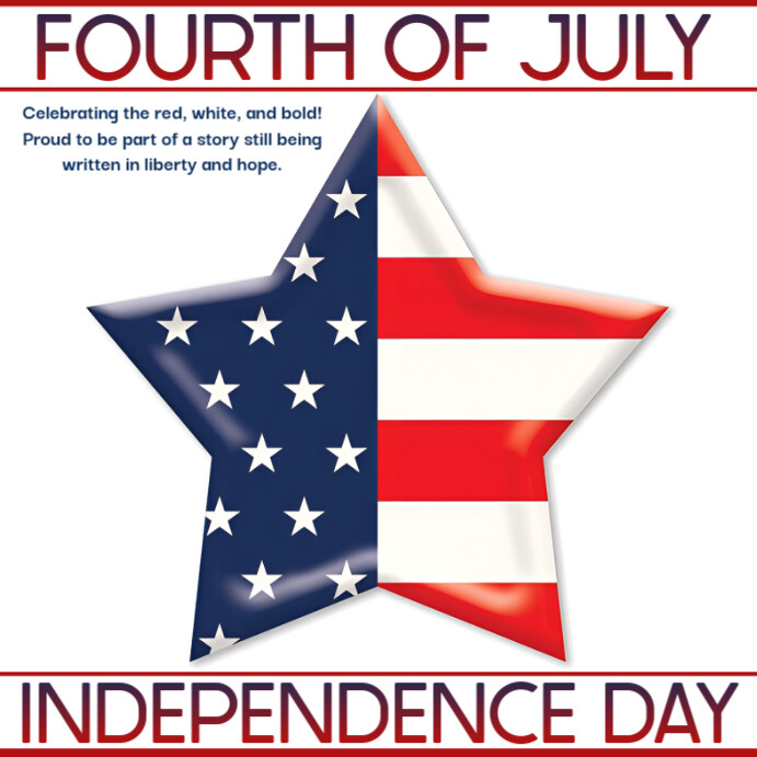 White Maximalist Independence Day Us Instagram Post template