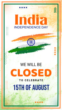White Maximalist India Independence Day Closed  Instagram Story template