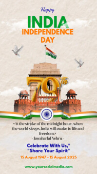 White Maximalist India Independence Day  Instagram Story template